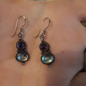 Sterling silver gemstone earrings